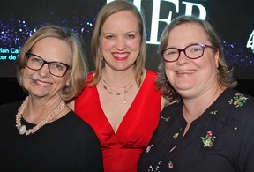 Ovarian Cancer Canada CEO Elizabeth Baugh, daughter Emily Lee and PR strategist Meaghan Benmore Campbell of Hill and Knowlton help raise funds and awareness of an often overlooked and under-diagnosed cancer. Photo by Fred Lee.