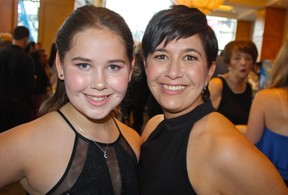 Ella-Grace Appleby accompanied her mom Lisa Konishi to Ovarian Cancer Canada’s biggest night. Konishi was awarded the Virginia Greene Award for her leadership advocating awareness, prevention and early detection of one of the most fatal women’s cancer. Photo by Fred Lee.