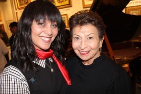 Kids Up Front director Rivka Abramchik welcomed community leader Shirley Barnett to the French festivities. Photo: Fred Lee.