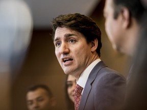 Prime Minister Justin Trudeau meets with Region of Waterloo mayors and delivers brief opening remarks in Kitchener, Ont., on Wednesday, April 17, 2019.