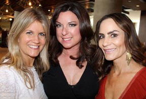 Stacey Kape, Wendy Hartley and Libby Wright were among several hundred women who attended the sold out ladies lunch to support single mothers ready to go back to school or back into the workforce. Photo: Fred Lee.