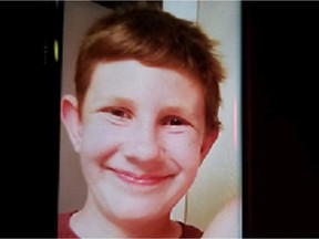 Missing Surrey boy Dominic Mattie is five-feet-and-one-inch tall, weighs about 90 pounds, has light brown or dark blonde hair, and blue eyes. He was wearing green and black shorts, and red and black Nike running shoes.