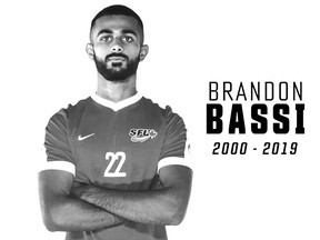 SFU soccer player Brandon Bassi died from injuries suffered in a Surrey traffic accident on Saturday.