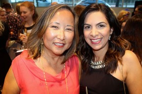 Dress for Success Vancouver board member Patricia Chew thanked BlueShore Financial’s Armita Seyedalikhani for their presenting sponsorship of the firm’s flagship fundraiser and gala. Photo: Fred Lee.