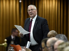 Minister of Border Security and Organized Crime Reduction Bill Blair rises during Question Period in the House of Commons on Parliament Hill in Ottawa on Thursday, May 16, 2019. Photo: Justin Tang, CP