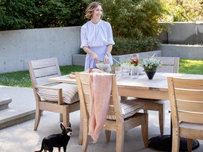 Rosie Daykin (pictured with her dog, Pickles) cooks up comfort and style.