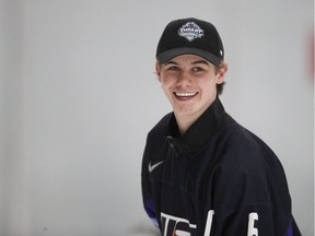 Jack Hughes takes part in a Top Prospects Clinic prior to the NHL draft at Hillcrest Community Centre on June 20, 2019 in Vancouver, British Columbia, Canada.