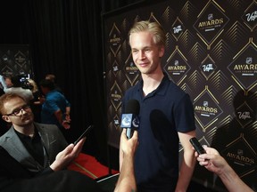 Vancouver Canucks star Elias Pettersson, a finalist for the Calder Trophy as the National Hockey League’s top rookie, at the 2019 NHL Awards nominees’ media availability in Las Vegas on Tuesday.