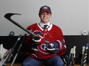 Cole Caufield poses for a portrait after being selected 15th overall by the Montreal Canadiens during the first round of the 2019 NHL Draft at Rogers Arena on June 21, 2019 in Vancouver, Canada. Photo: Kevin Light/Getty Images)