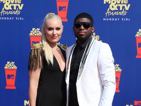 Lindsey Vonn and PK Subban at the 2019 MTV Movie & TV Awards at the Barker Hanger on June 15, 2019 in Santa Monica. (Nicky Nelson/WENN.com)