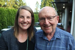 Former First United Church staffer turned Vancouver City Councilor Christine Boyle joined Golf for the Homeless founder Rev Bob Burrows at the event’s 12th staging. Photo: Fred Lee.