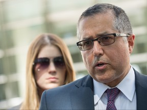 Mark Agnifilo, attorney representing Keith Raniere and Allison Mack, speaks to reporters following a status conference where Raniere was again denied bail, at the U.S. District Court for the Eastern District of New York, June 12, 2018 in the Brooklyn borough of New York City. (Drew Angerer/Getty Images)