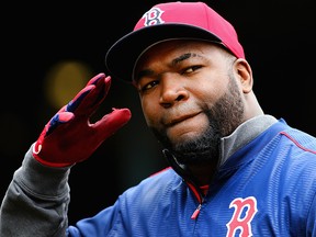 David Ortiz of the Boston Red Sox enters the dugout after batting practice before a game against the Baltimore Orioles at Fenway Park on April 11, 2016 in Boston. (Maddie Meyer/Getty Images)