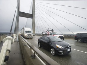 Two lanes will be closed on the Alex Fraser Bridge this weekend for repair work.