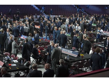 Team representatives before the start of Round 1 of the 2019 NHL Draft 2019 at Rogers Arena in Vancouver on Friday, June 21, 2019.