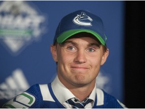 Nils Hoglander is picked in the second round by the Vancouver Canucks in Day 2 of the 2019 NHL Draft at Rogers Arena in Vancouver, Saturday, June 22.
