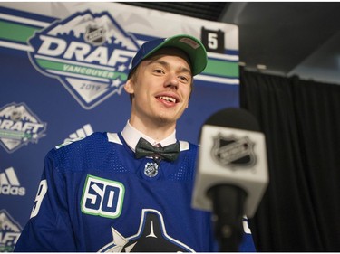 Arturs Silovs is picked in the sixth round by the Vancouver Canucks in Day 2 of the 2019 NHL Draft at Rogers Arena, Saturday, June 22, 2019.