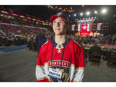 Henrik Rybinski of Vancouver, BC was taking his driving exam Saturday when he discovered he had been drafted by the Florida Panthers in the sixth round during Day 2 of the 2019 NHL Draft at Rogers Arena.