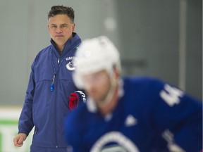 Head coach Travis Green at the Vancouver Canucks 2018 training camp at the Meadow Park Sports Centre in Whistler.