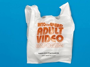 Vancouver grocery store discourages people from using plastic shopping bags by putting embarrassing logos on the bags. Courtesy SUSTAINABLE DESIGN
