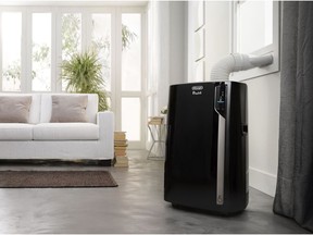 The De'Longhi Pinguino Wi-Fi 3-in-1 portable air conditioner cools a room up to 700 square feet, is on castor wheels for portability, and has an app that allows the unit to be monitored and controlled from a smartphone or tablet. Photo: De'Longhi for Cooling down the house by Rebecca Keillor [PNG Merlin Archive]