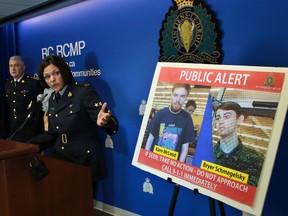 RCMP Sgt. Janelle Shoihet updates the public on Bryer Schmegelsky, 18, and Kam McLeod, 19, who are the subjects of a cross-country manhunt.