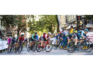 Women's race at 2019 Gastown Grand Prix,  More than 200 cyclists from 10 countries raced for the biggest criterium winning prize money in North America. Photo: Francis Georgian / Postmedia