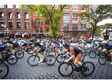 Men's race at 2019 Gastown Grand Prix,  More than 200 cyclists from 10 countries raced for the biggest criterium winning prize money in North America. Photo: Francis Georgian / Postmedia