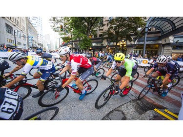 Men's race at 2019 Gastown Grand Prix,  More than 200 cyclists from 10 countries raced for the biggest criterium winning prize money in North America. Photo: Francis Georgian / Postmedia