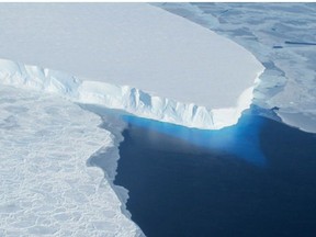 This undated photo courtesy of NASA shows Thwaites Glacier in Western Antarctica.   A major ice sheet in western Antarctica is melting, and its collapse is predicted to raise global sea level nearly two feet (61 centimeters), scientists said May 12, 2014. Theories of the ice sheet's impending doom have been circulating for some time, and a study in the journal Science said the process is now expected to take between 200 and 1,000 years. The thinning of the ice is likely related to global warming, said the study which was funded by NASA and the National Science Foundation. Airborne radar measurements of the West Antarctic ice sheet allowed scientists to map the underlying bedrock of Thwaites Glacier. AFP PHOTO/NASA/HANDOUT  = RESTRICTED TO EDITORIAL USE - MANDATORY CREDIT "AFP PHOTO / NASA / HANDOUT" - NO MARKETING NO ADVERTISING CAMPAIGNS - NO A LA CARTE SALES/DISTRIBUTED AS A SERVICE TO CLIENTS =      HANDOUT/AFP/Getty Images
