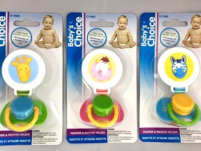 Health Canada has issued a recall for the Baby's Choice Pacifier and Holder Set.