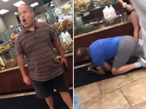 A vertically-challenged man went on a sexist rant against women at a New York bagel shop in a video that went viral. (Twitter)