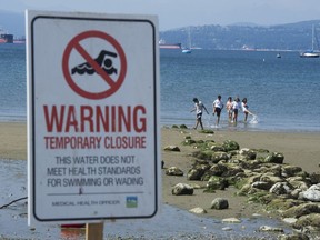 The water at Vancouver's Kitsilano Beach has once again been deemed unfit for swimming.