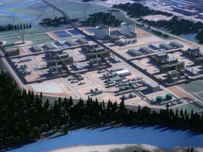 The Coastal GasLink pipeline is intended to supply the proposed LNG Canada liquefied natural-gas plant, shown here in a conceptual drawing.