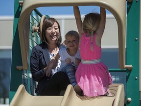 B.C.'s Minister of State for Child Care Katrina Chen visits the Novaco Daycare in North Vancouver, on May 22, 2019. Photo: Jason Payne/Postmedia