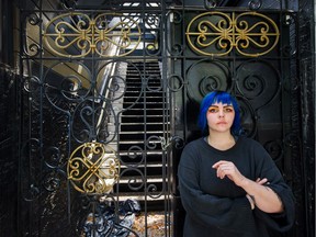 Podcaster/producer Max Collins in front of XY (1216 Bute St.) in Vancouver. XY is a now-closed LGBTQ venue.