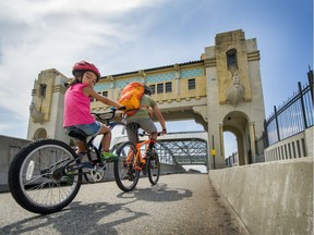 The first bike lane on Burrard Bridge celebrated its 10th birthday on Saturday. A second lane was added on the other side of the bridge two years ago and today they make up the busiest urban bike path in North America, according to city officials.