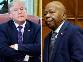 U.S. President Donald Trump and U.S. Rep. Elijah Cummings, the Democratic chairman of the House of Representatives Oversight Committee.