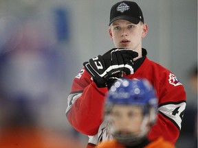 Bowen Byram of the Vancouver Giants took part in a top prospects clinic at Hillcrest Community Centre on June 20 before the NHL Entry Draft at Rogers Arena, where he was selected fourth overall by the Colorado Avalanche.