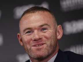 Former England international and Manchester United star Wayne Rooney at Tuesday’s news conference in Derby, U.K., where it was announced he will be leaving MLS’s D.C. United for a player-coach posting with Derby County of the second-tier English Championship.