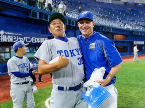 Chris Pritchett, right, and his UBC Thunderbirds went 3-2-1 on their six-game trip to Japan trip last year, including a memorable 4-4 tie with Tokyo.