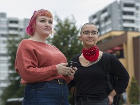 Douglas College students Telka Pesklevits (left) and Daragh Drummond are navigating the tight market for rental places for the coming school year.