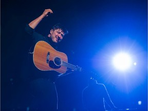 Marcus Mumford walks along the stage as Mumford & Sons perform in concert as part of their Delta Tour 2019 at BC Place, Vancouver, August 07 2019.