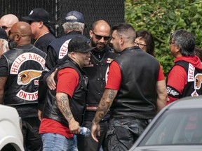 Friends and family of murdered Hells Angel  Suminder (Allie) Grewal attend his funeral service in Delta, BC, August, 16, 2019.