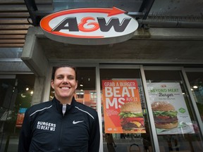 Canadian soccer star Christine Sinclair stopped at A&W in Vancouver on Tuesday as part of her association with the company and its promotion to raise awareness and money for MS Society of Canada's research.