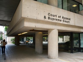 A Victoria man who jaywalked with his wife has been awarded $98,000 in damages in B.C. Supreme Court for "nervous shock" after he witnessed his wife being hit by a motorcycle.