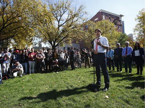 Canadian Prime Minister Justin Trudeau addresses the media regarding photos and video that have surfaced in which he is wearing dark makeup on September 19, 2019 in Winnipeg, Canada. Three separate incidents came to light yesterday where Trudeau was wearing dark makeup as part of a costume while attending events while he was a student or a teacher.