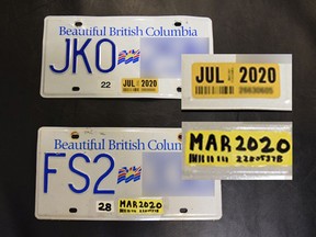 Coquitlam RCMP issued a warning Thursday after seizing a forged license plate and towing a vehicle earlier this summer.