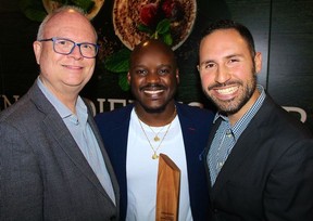 GOOD FOOD: Farafena team of Kevin Wilson, Oumar Barou Togola, and Dylan Beechey picked up BCFB’s Sustainability Award for bringing African superfoods to Canada while improving the lives of female farmers in Mali. Photo Fred Lee.