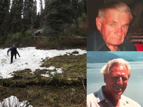 The identities of two victims killed in a 1987 plane crash just unearthed last year have been confirmed. Ernie Whitehead (top) and Len Dykhuizen (bottom) first went missing in June 1987 when their plane crashed in a remote area.